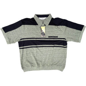 Classics by Palmland Men's Vintage Polo Shirt Banded Bottom Size XL Green Black